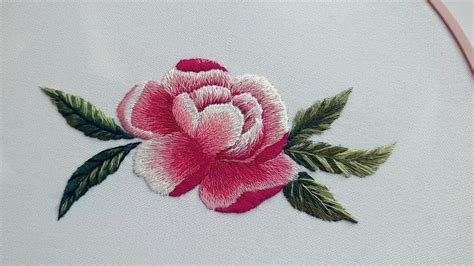 How To Embroider A Peony Flower The Step By Step Tutorial Youtube