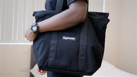 Supreme Canvas Tote Bag Black Unboxing Fallwinter 2021 Youtube