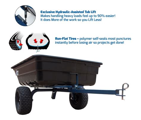 Oxcart Gtm2000rf 12 Cu Ft Swivel Dump Cart With Hydraulic Assisted Lift And Run Flat Tires