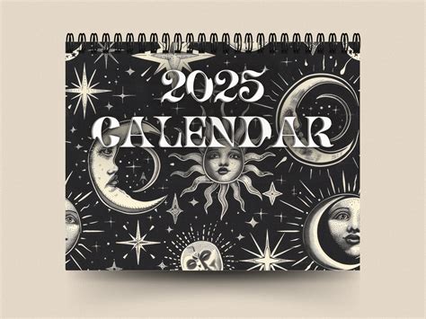 2025 Calendar Moon Phases 2025 Monthly Planner Moon Calendar - Etsy