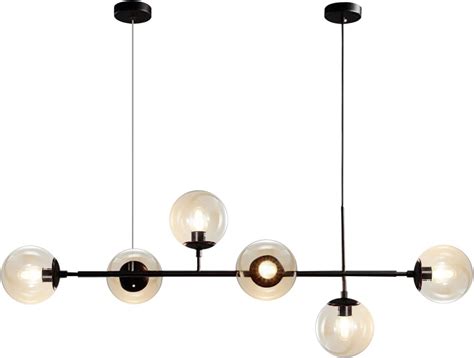 Kco Lighting Light Modern Globe Sputnik Chandelier Mid Century Black