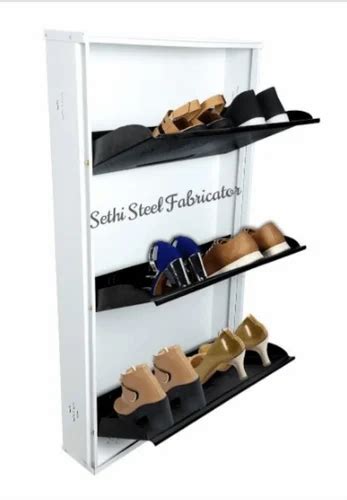 Powder Coated Mild Steel Wall Mounted Shoe Rack 3 Shelves At 2500