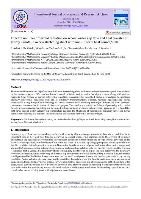 Pdf Effect Of Nonlinear Thermal Radiation On Second Order Slip Flow