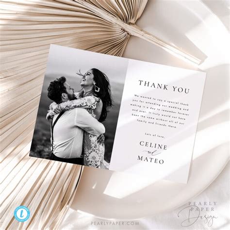 Wedding Thank You Card Template Digital Download Printable Etsy Uk