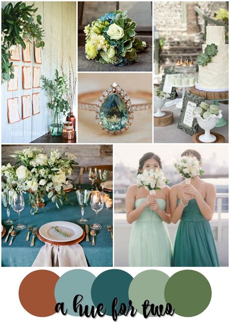 Teal Sage And Copper Rustic Wedding Colour Scheme Wedding Color