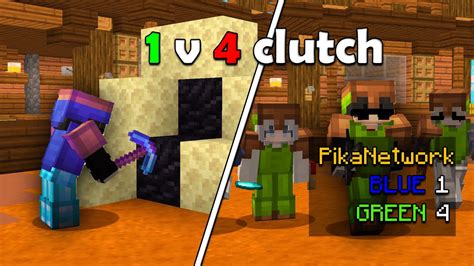 Insane V Bedwars Clutch Pika Network Youtube