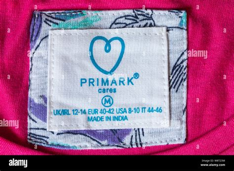 Primark cares - label in Primark clothing made in India Stock Photo - Alamy