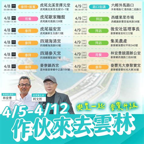 【民眾黨臉書更新】4 5 4 12作伙來去雲林 與豊一起 麥寮升級！