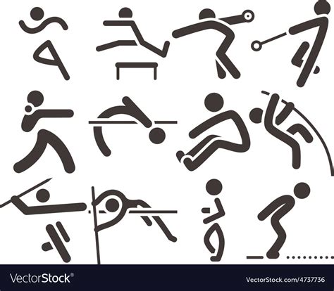 Set Of Athletics Icons Royalty Free Vector Image