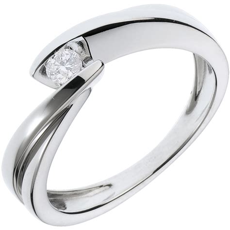 Solitaire Nid Pr Cieux Ondine Or Blanc Carats Diamant