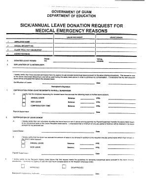 Printable Annual Leave Leave Donation Form Templates Fillable