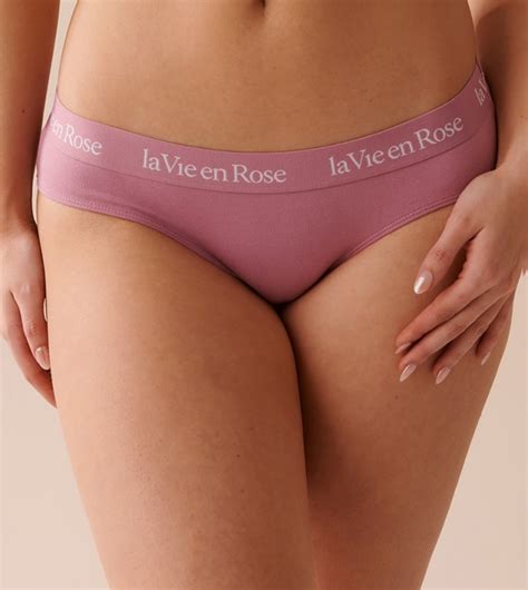 Buy La Vie En Rose Cotton And Logo Elastic Band Bikini Brief In Pink