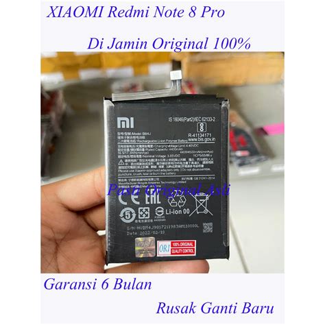 Jual Baterai Batere Xiaomi Redmi Note 8 Pro Bm4j Original 100 Shopee