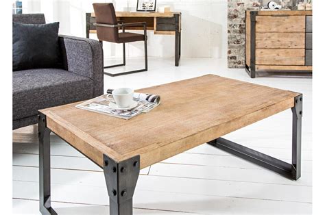 Table Basse Bois Massif Acacia Et Métal Cbc Meubles