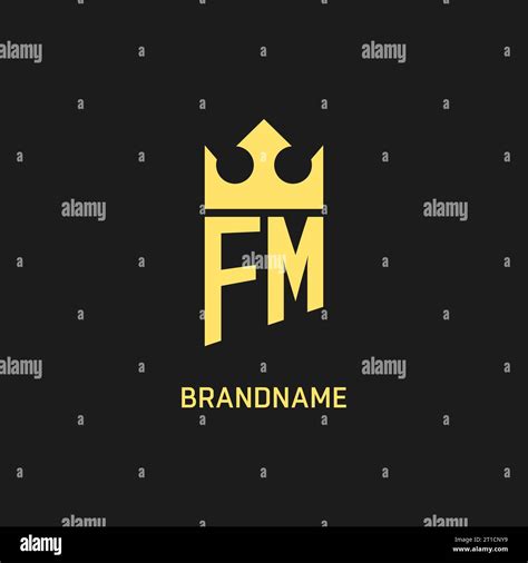 Monogram Fm Logo Shield Crown Shape Elegant And Luxury Initial Logo