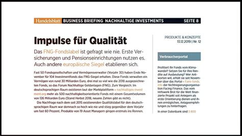 Handelsblatt Business Briefing Nachhaltige Investments Ein Interview