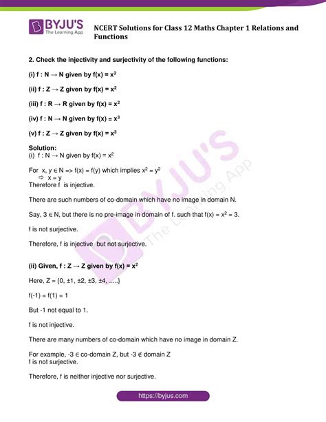 NCERT Solutions For Class 12 Maths Exercise 1 2 Chapter 1 Relations