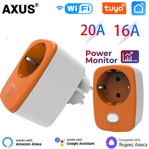 Axus Wifi Smart Plug Socket Outlet Eu A Tuya Power Monitor Timing