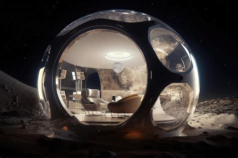 Premium Ai Image Futuristic Space Habitat With Transparent Walls