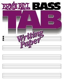 Ernie Ball Bass Tab Writing Paper Book Zzounds