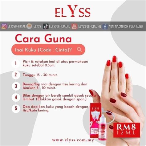 Inai Kuku Elyss Beauty Personal Care Hands Nails On Carousell