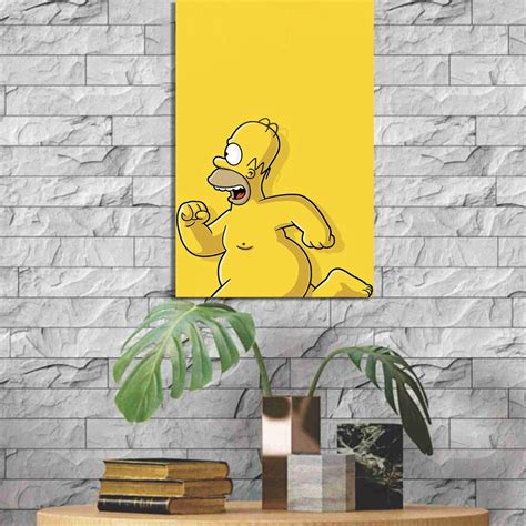 Quadro Decorativo Placa Quarto Sala Homer Simpson Pelado Correndo