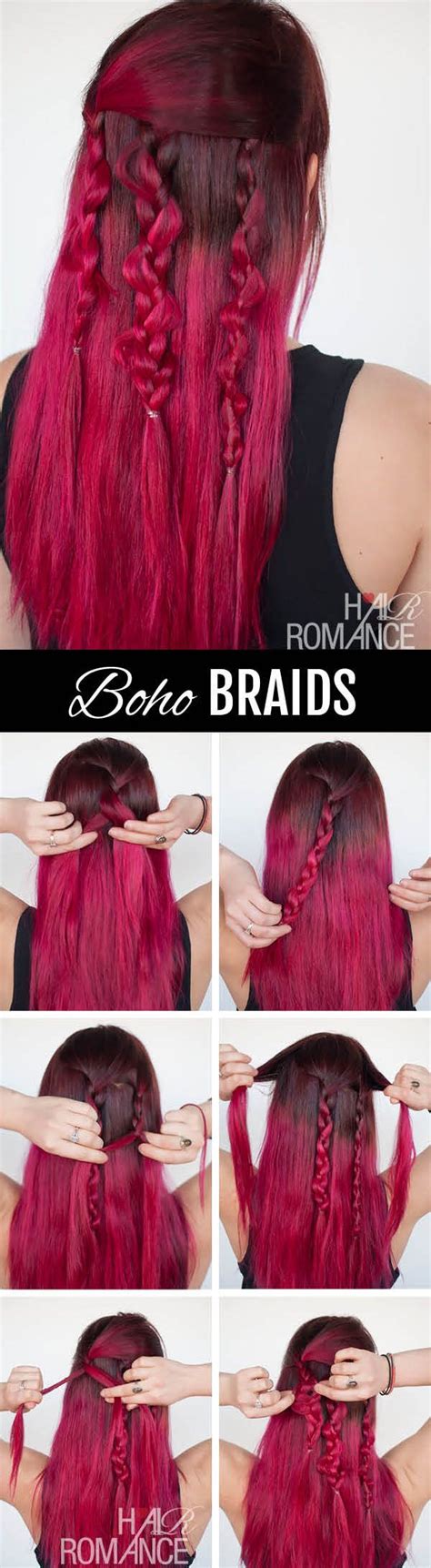 Boho braids tutorial - Hair Romance | Boho braids, Braided hairstyles ...