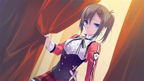 Blue Eyes Bow Brown Hair Fuwa Yuzuki Game Cg Kimi To Boku To No Kishi No Hibi Piriri School