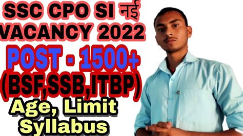 SSC CPO SI New Vacancy SSC CPO SSC CPO SI Capf Bsf Ssb Itbp New