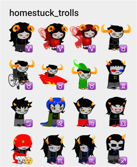 Homestuck Trolls sticker set | Stickers