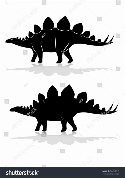 Illustration Stegosaurus Black White Drawing White Stock Vector ...