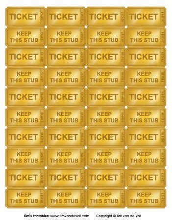 Golden Tickets Numbered Tim S Printables Printable Tickets