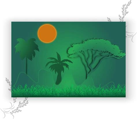 Premium Vector | Isolated silhouette savanna forest