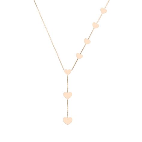 14K Solid Gold Heart Y Necklace Dainty Minimalist Romantic Etsy