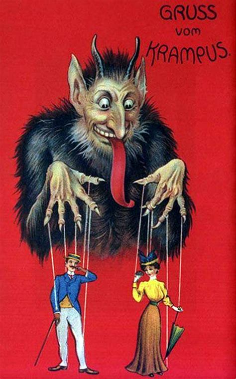 Vintage Krampus Christmas Seasons Greetings Holiday Yule Cards Etsy