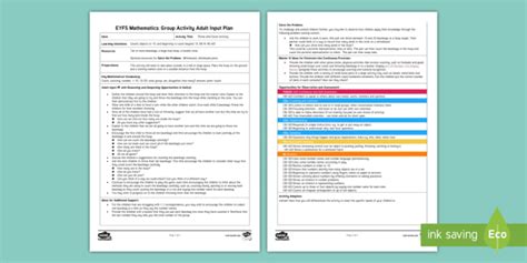 Eyfs Maths Throw And Count Group Activity Adult Input Plan