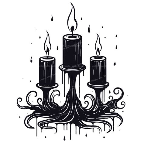 Halloween Candles Svg And Png Files Gothic Candle Clipart Silhouette