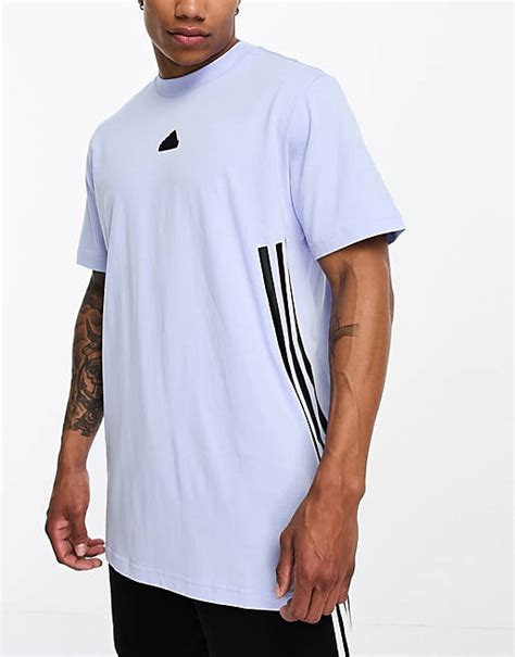 Adidas Training Future Icons 3 Stripe T Shirt In Blue Asos