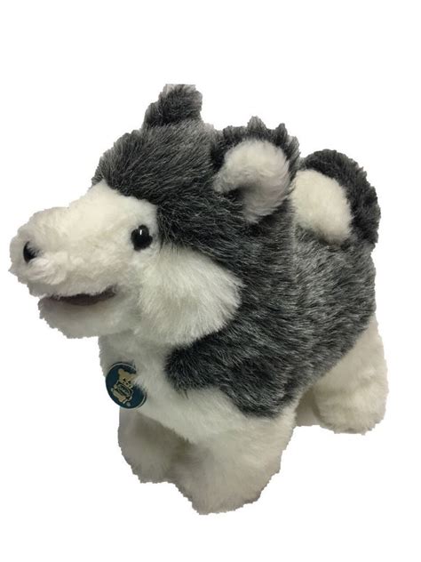 11 Vintage 1977 R Dakin Gray And White Wolf Husky Dog Stuffed Animal