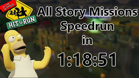 The Simpsons Hit Run All Story Missions Speedrun In Youtube