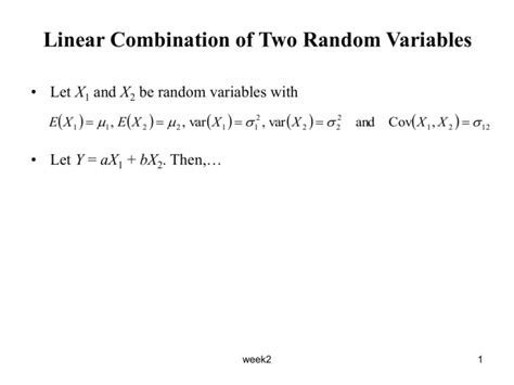 Linear Combination of Two Random Variables