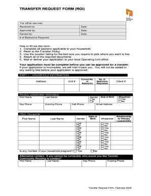 Fillable Online Transfer Request Form Rgi Fax Email Print Pdffiller