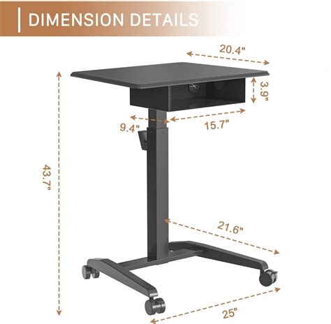 Buy Joy Worker Height Adjustable Rolling Laptop Desk With Shelfmobile