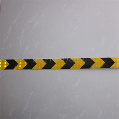 Yellow And Black Arrow Safety Reflective Warning Self Adhesive Tape