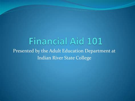 Ppt Financial Aid 101 Powerpoint Presentation Free Download Id 6509025