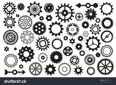 Steampunk Vector Gears Icons Set On Stock Vector (Royalty Free) 1899547111