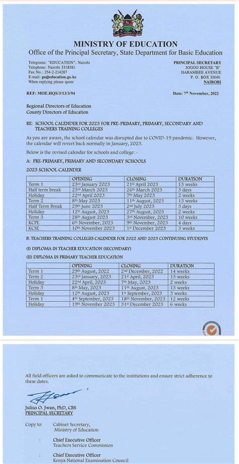 Ministry Of Education School Calendar 2023 – Get Calendar 2023 Update