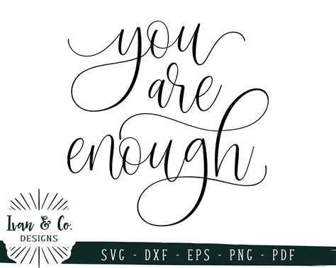 Svg Files You Are Enough Svg Affirmation Inspirational Etsy Canada