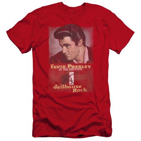 Elvis Presley Jailhouse Rock Poster Premuim Canvas Adult Slim Fit T