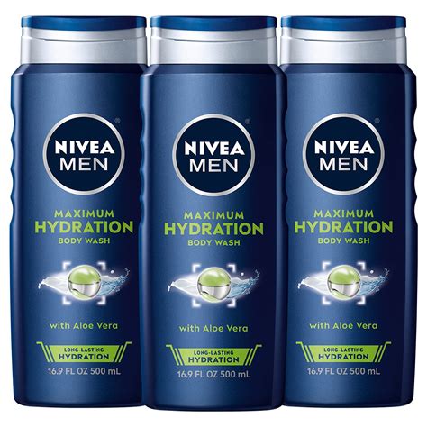 Nivea Men Maximum Hydration 3 In 1 Body Wash With Aloe Vera 169 Oz